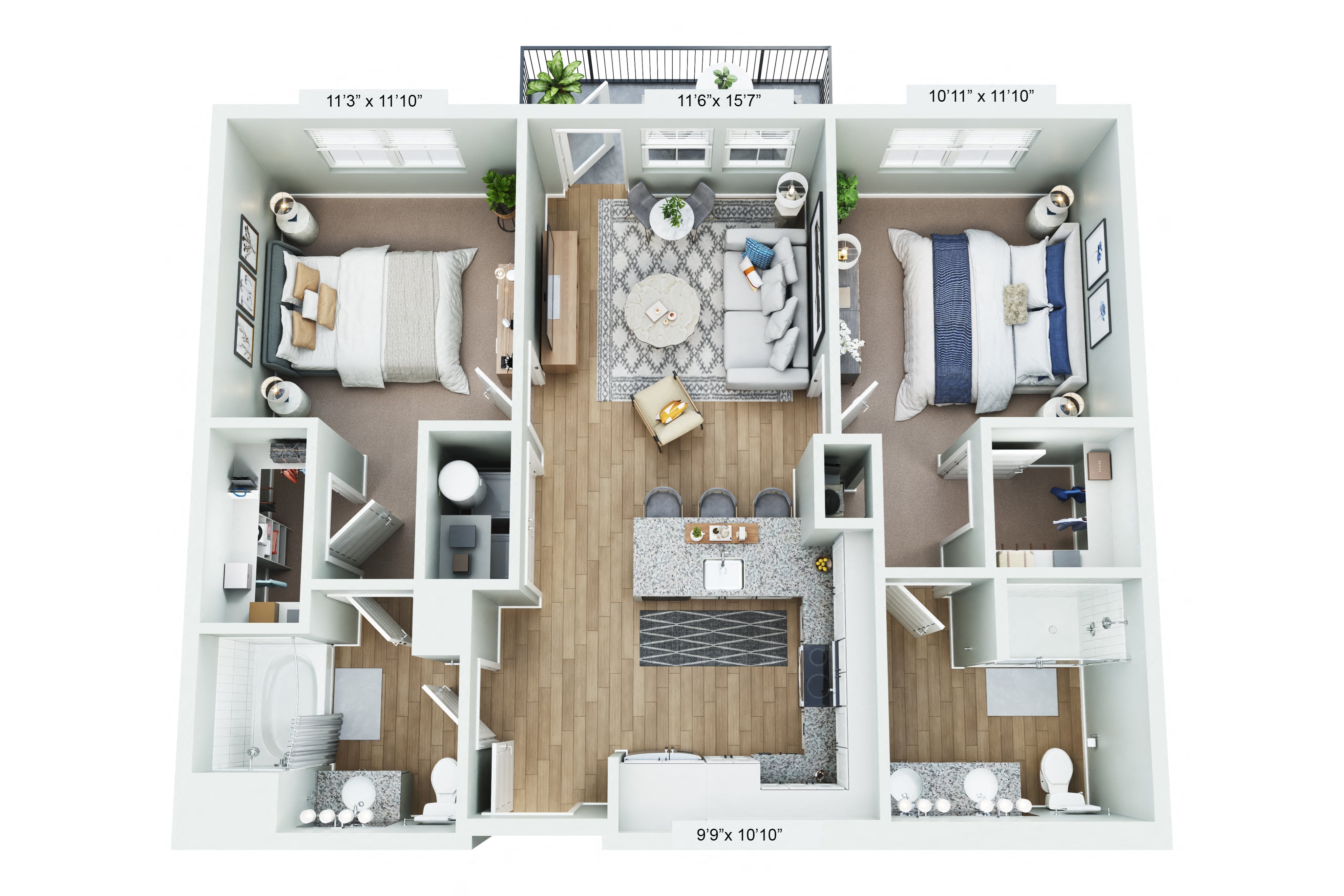 bedroom floor plan an open concept living space with a fireplace and a kitchen with a large center